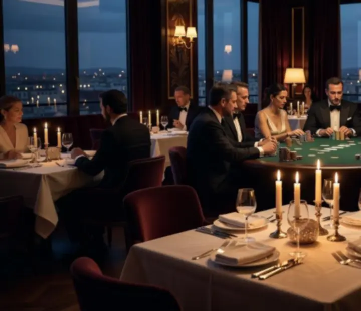 Table gastronomique et table de poker élégante